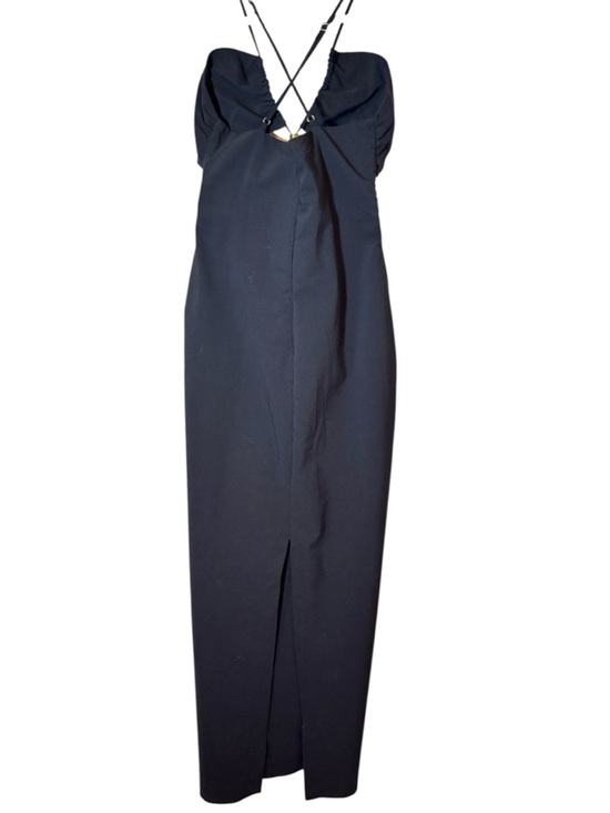 ZARA Black Cut-Out Midi Dress with Appliqué Bloggers Favourite Maxi Summer - Picture 5 of 16